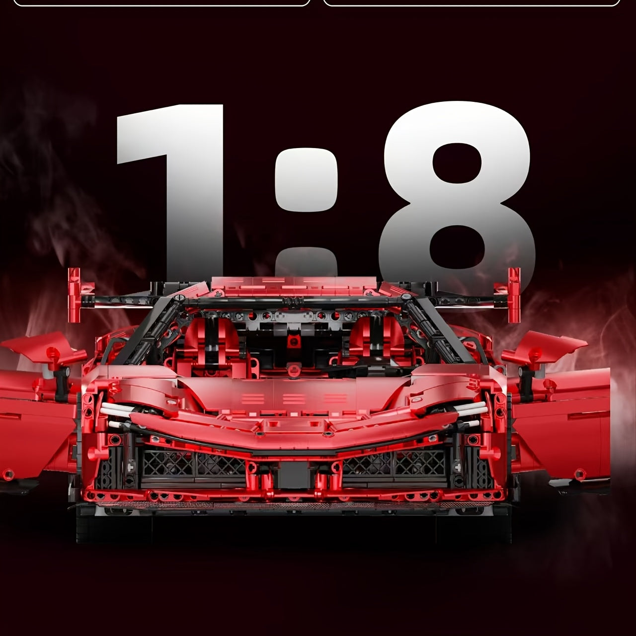 2026 New Model 3568pcs 1:8 SF90 Red Car Building Block Toy, Featuring a Cool Metallic Sheen And a Tech-Inspired Design, Perfect for Enthusiasts' Collections. Easy to Assemble And Operate