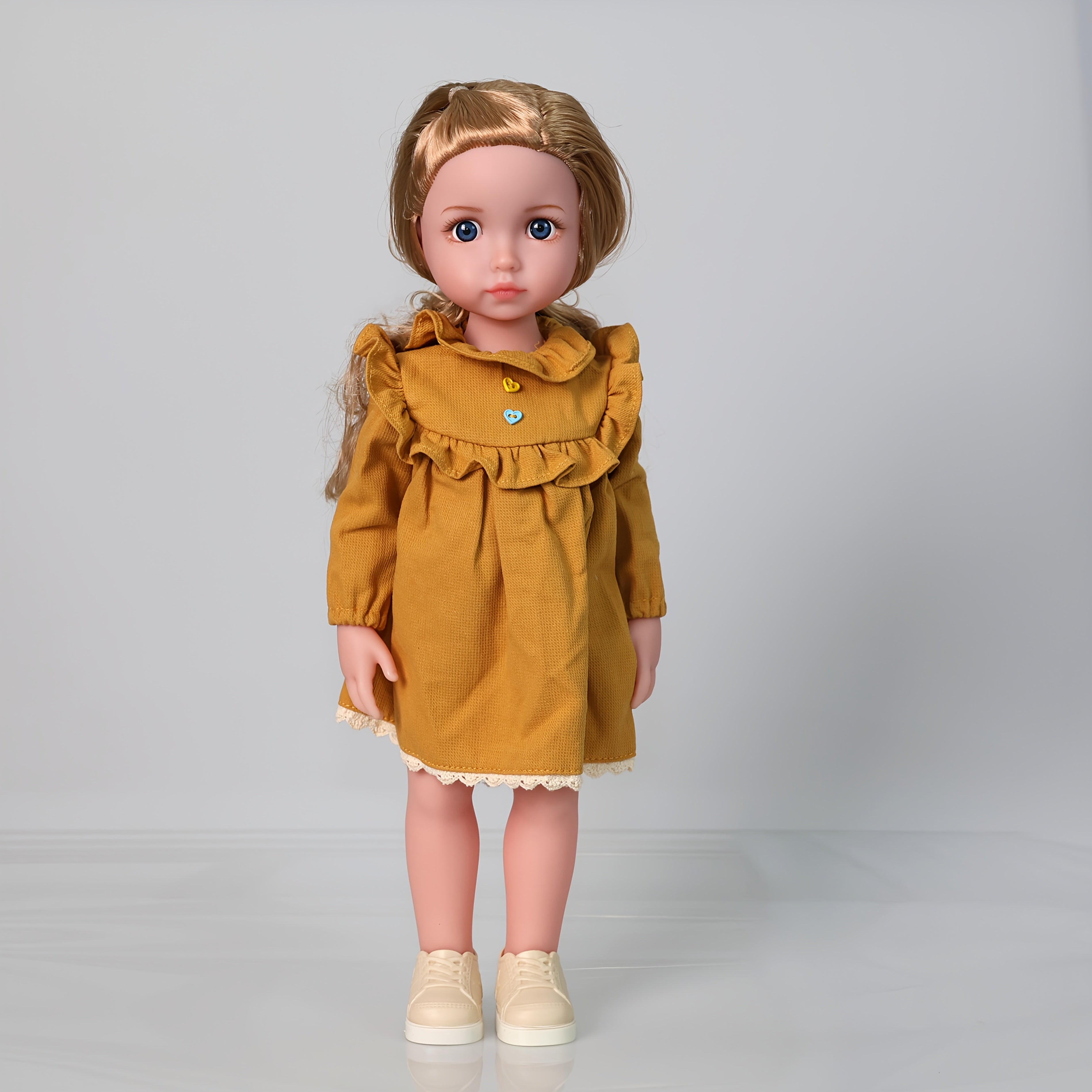 AKODEERD Girl Doll 15-Inch Anime Compatible Poseable Doll with Realistic Body, Movable Limbs & Outfit - Collectible Figure Suitable for Christmas Gifts, for Friends, for Display (Full Clothes & Shoes Included)