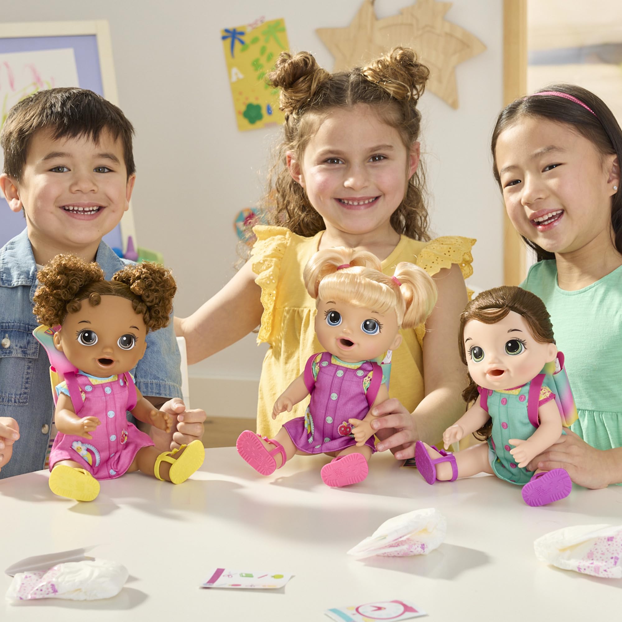 Baby Alive Time for School Baby Doll Set, 12 Inch, Back to School Toys for Girls & Boys, Black Hair, Preschool Gifts for Kids, Ages 3+