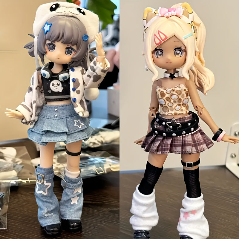 1 Anime Figure - Dynamic Pose Action Model Ornament with Expressive Eyes and Costumes, Collectible Dolls with Dynamic Display Base - Perfect Gift for Anime Fans, Christmas, Halloween