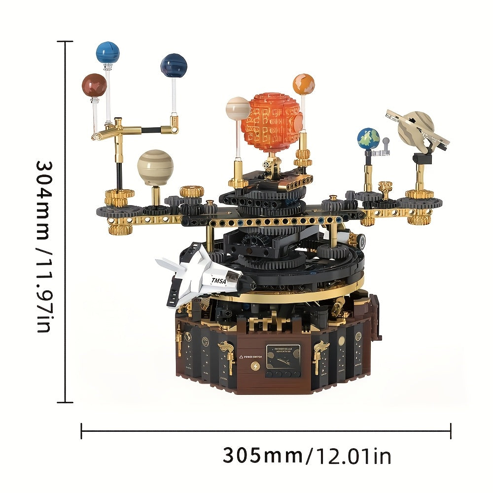 1078pcs -Scale Solar System Model Building with Rotating Universe Base & Solar-Earth Centerpiece - Educational Toy Suitable for Adults,, Birthday Gifts, Astronomy Collections, Space Display for Or