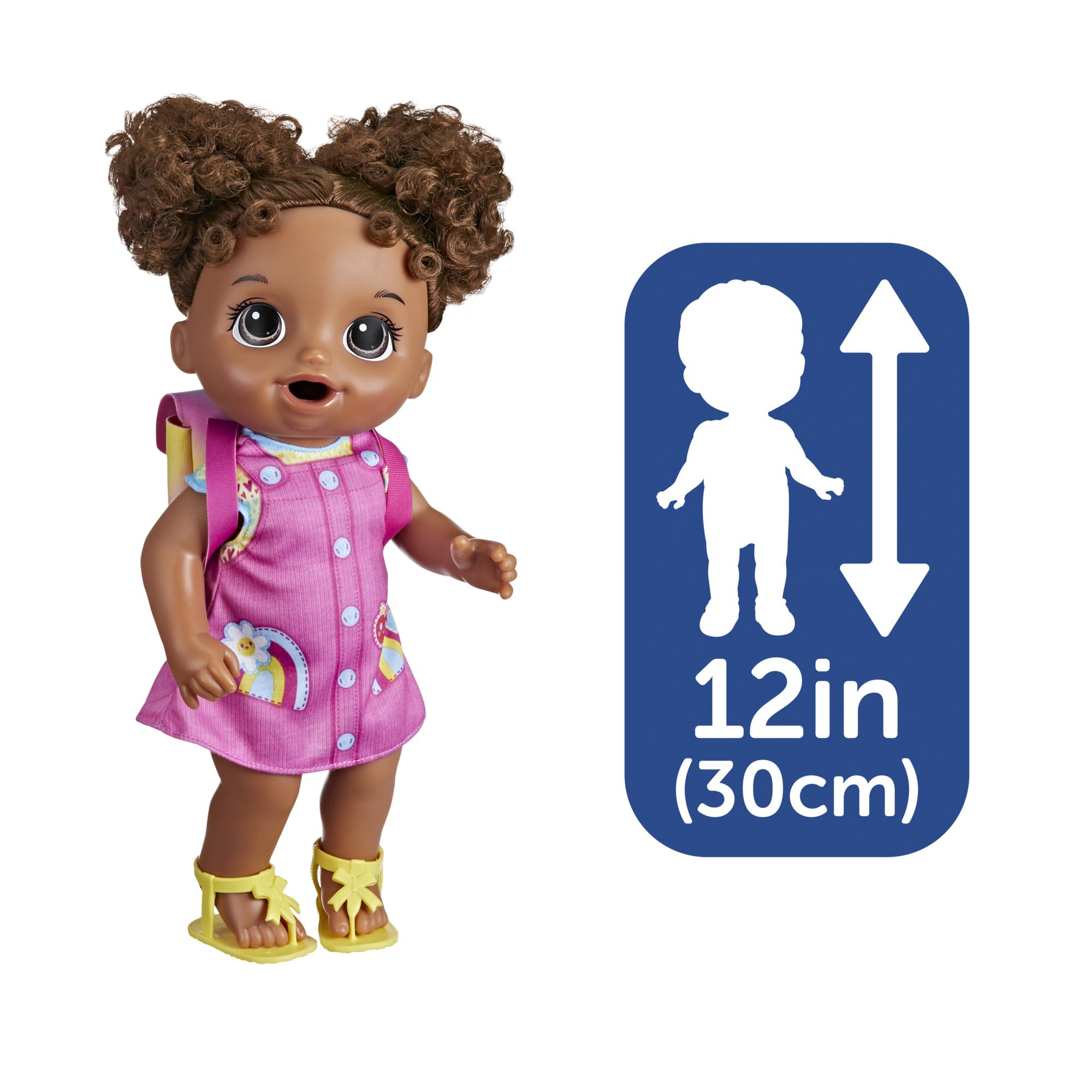 Baby Alive Time for School Baby Doll Set, 12 Inch, Back to School Toys for Girls & Boys, Black Hair, Preschool Gifts for Kids, Ages 3+