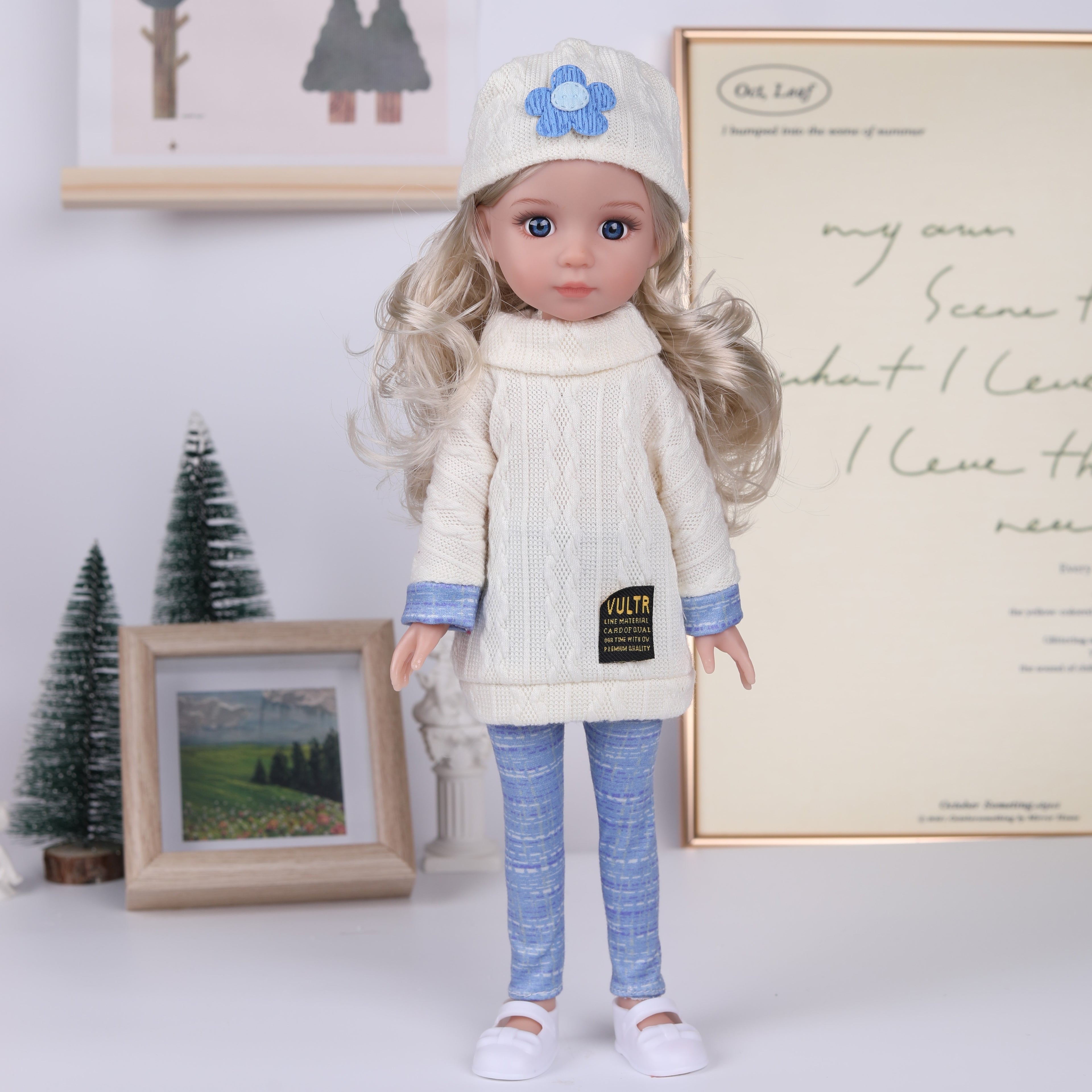 14-inch Fashion Girl Doll in Winter Outfit, Cute Styling Doll Toy, Christmas Gift for Friends and Children, Collectible Doll for Doll Enthusiasts