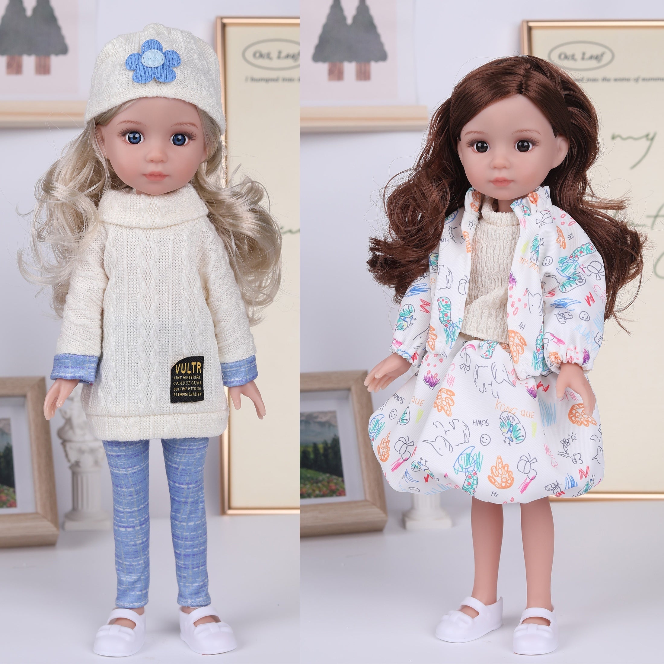 14-inch Fashion Girl Doll in Winter Outfit, Cute Styling Doll Toy, Christmas Gift for Friends and Children, Collectible Doll for Doll Enthusiasts
