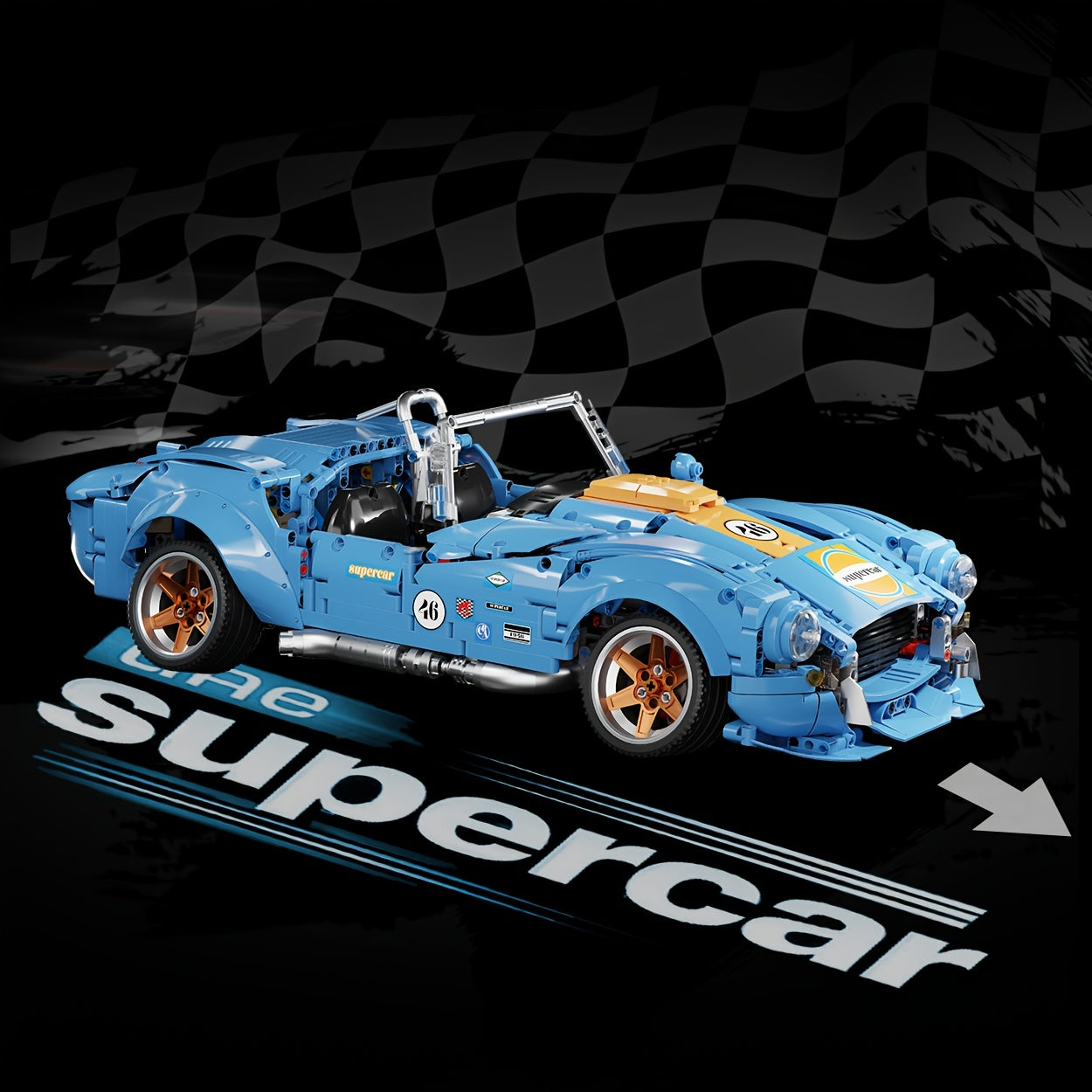 1:10 Scale 1800+pcs Collectible Supercar Building Block Gift Set, Assembly Model, Easy to Assemble, Simple Difficulty, Birthday Gift, Anniversary Gift, Suitable for Room Decoration