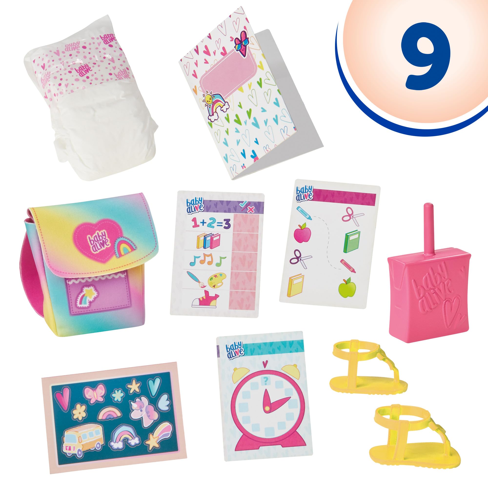 Baby Alive Time for School Baby Doll Set, 12 Inch, Back to School Toys for Girls & Boys, Black Hair, Preschool Gifts for Kids, Ages 3+