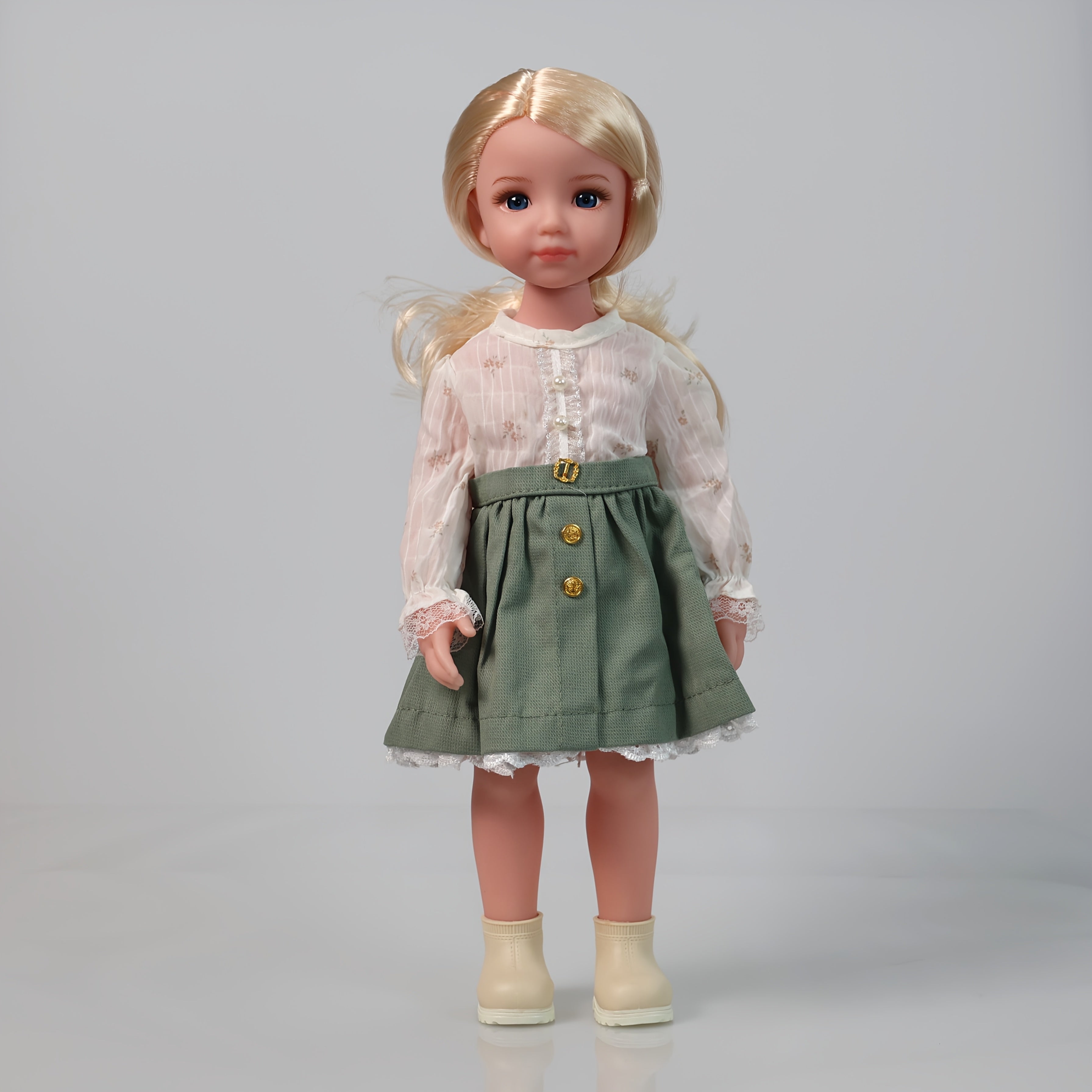 AKODEERD Girl Doll 15-Inch Anime Compatible Poseable Doll with Realistic Body, Movable Limbs & Outfit - Collectible Figure Suitable for Christmas Gifts, for Friends, for Display (Full Clothes & Shoes Included)