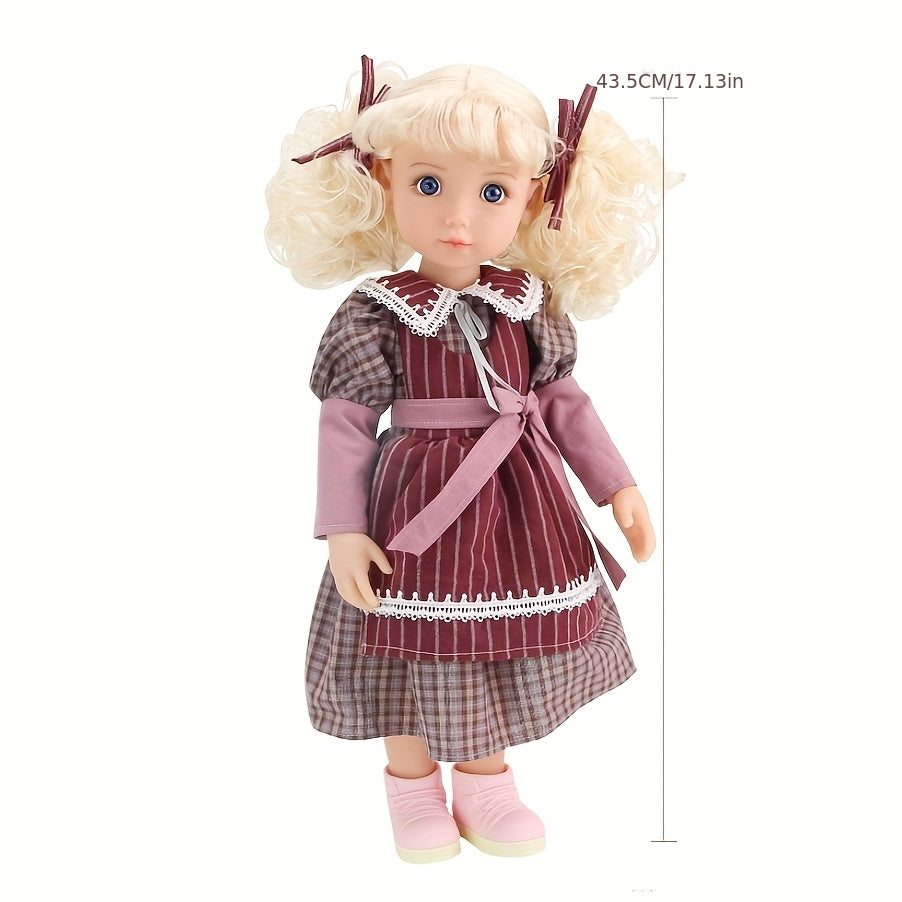 17-Inch Princess Doll with a Full Vinyl Body, Movable Limbs, And The Ability to Stand Easily, Dressed in Exquisite Clothing, Perfect As a Toy for Girls And a Christmas Gift
