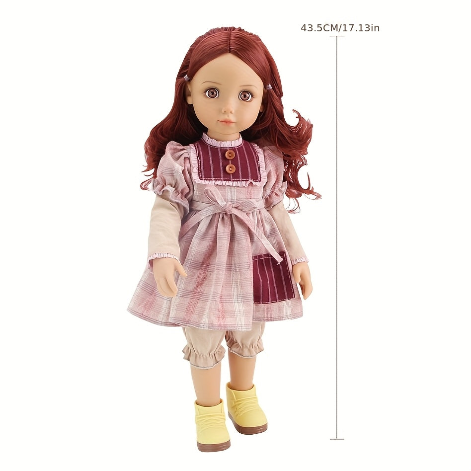 17-Inch Princess Doll with a Full Vinyl Body, Movable Limbs, And The Ability to Stand Easily, Dressed in Exquisite Clothing, Perfect As a Toy for Girls And a Christmas Gift