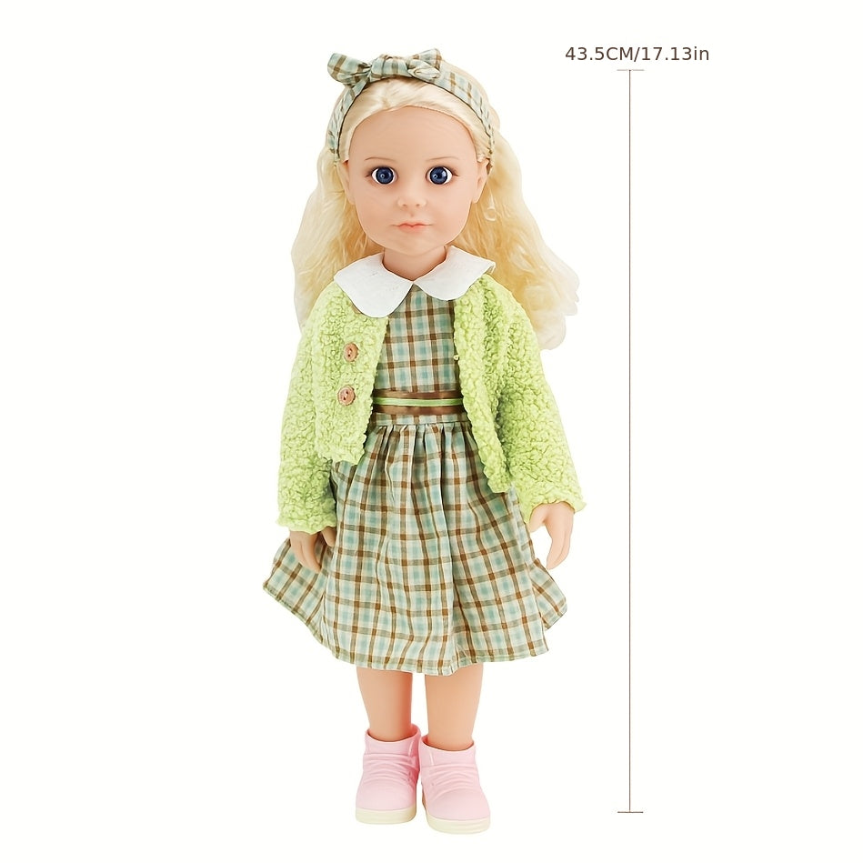 17-Inch Princess Doll with a Full Vinyl Body, Movable Limbs, And The Ability to Stand Easily, Dressed in Exquisite Clothing, Perfect As a Toy for Girls And a Christmas Gift