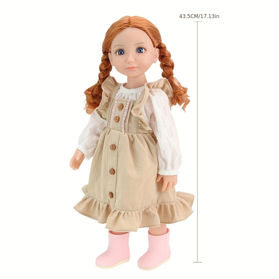 17-Inch Princess Doll with a Full Vinyl Body, Movable Limbs, And The Ability to Stand Easily, Dressed in Exquisite Clothing, Perfect As a Toy for Girls And a Christmas Gift