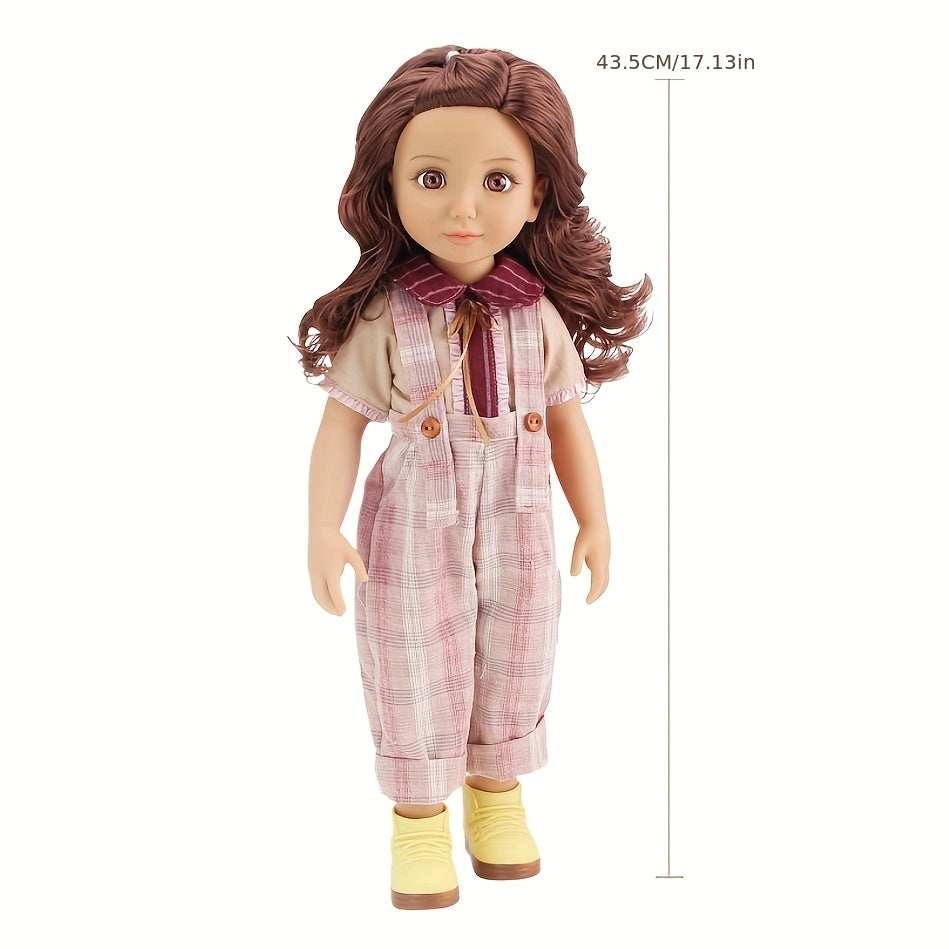 17-Inch Princess Doll with a Full Vinyl Body, Movable Limbs, And The Ability to Stand Easily, Dressed in Exquisite Clothing, Perfect As a Toy for Girls And a Christmas Gift