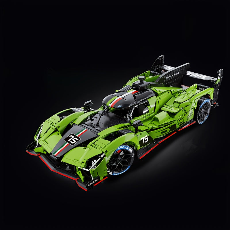 1:8 Scale 3200pcs Collectible Le Mans Supercar Building Block Gift Set, Assembly Model, Easy to Assemble, Simple Difficulty, Birthday Gift, Anniversary Gift, Suitable for Room Decoration
