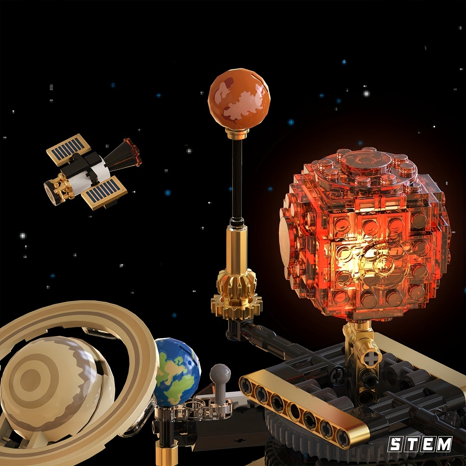 1078pcs -Scale Solar System Model Building with Rotating Universe Base & Solar-Earth Centerpiece - Educational Toy Suitable for Adults,, Birthday Gifts, Astronomy Collections, Space Display for Or